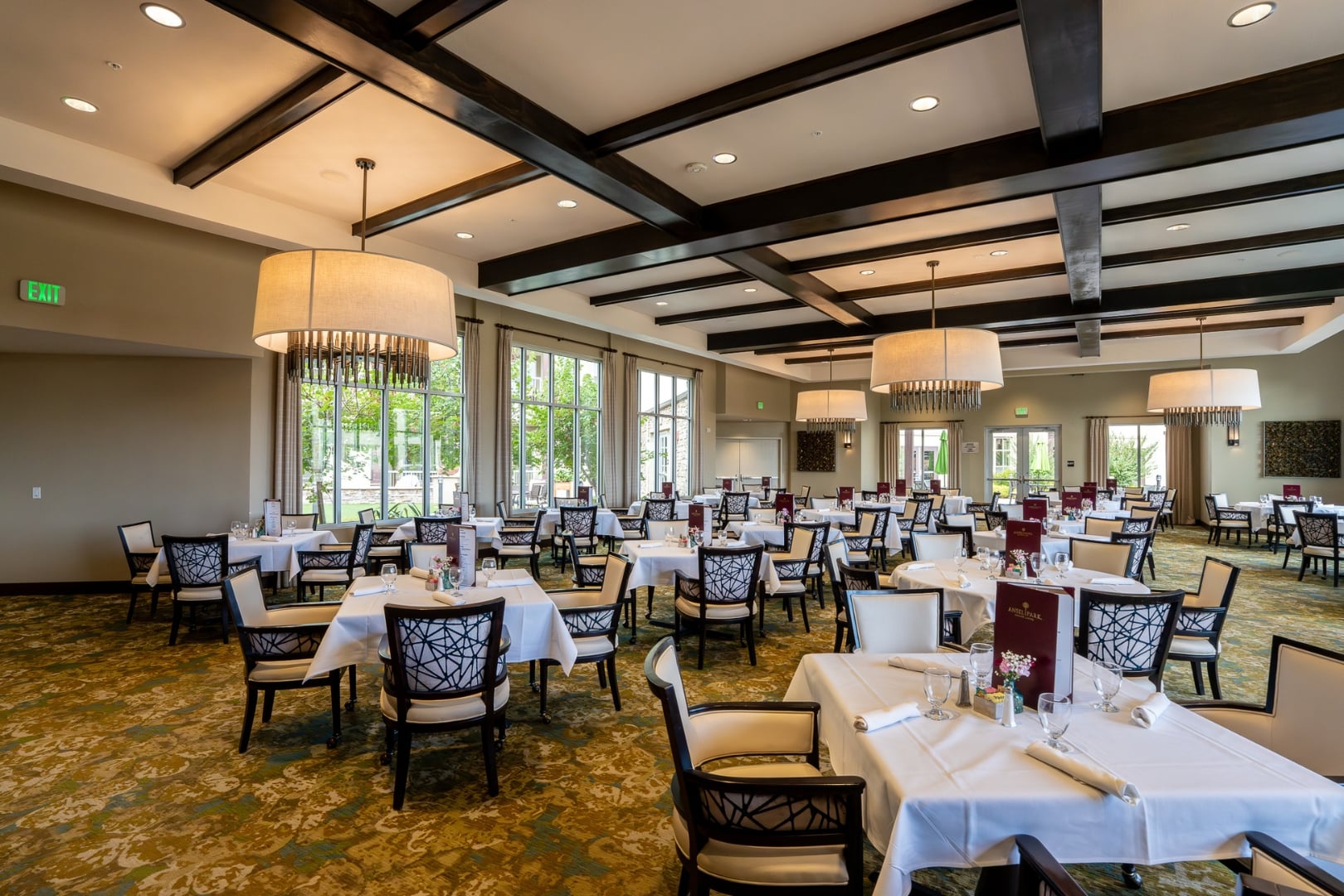 Spacious Dining Room Set for Guests at Independent Living Facility