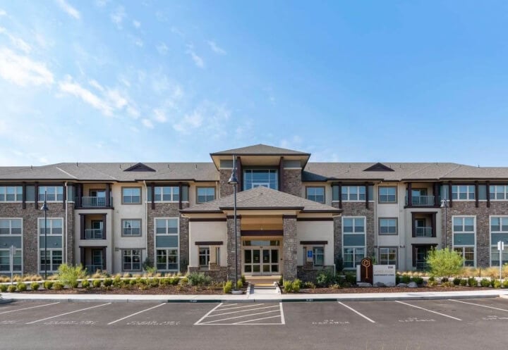 Grand Entrance to Apartment Building at Independent Living Facility Grand Entrance to Apartment Building at Independent Living Facility